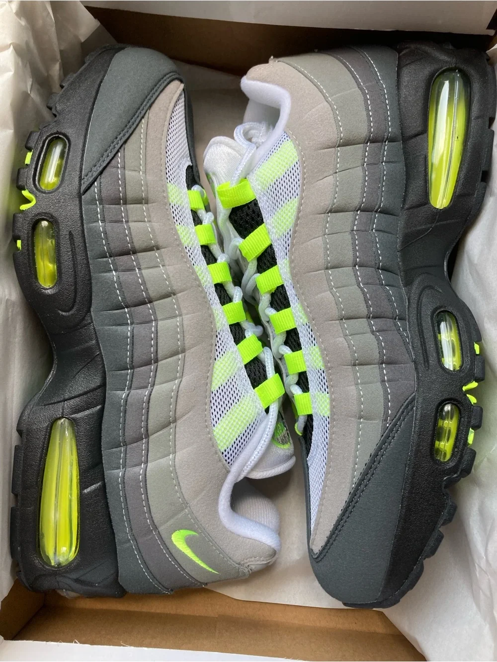 Nike Men’s White, Gray & Volt Air Max Sneakers